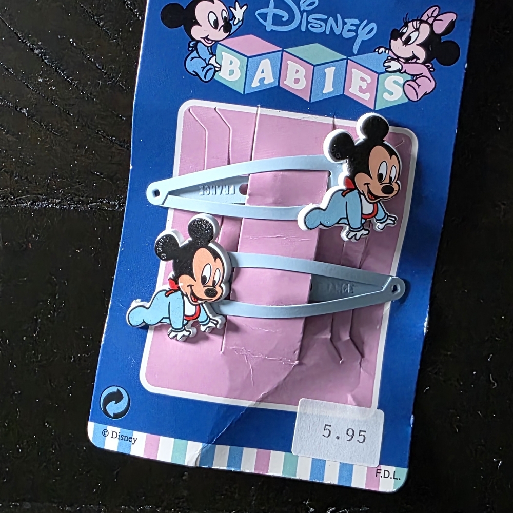 VINTAGE RARE Disney Babies Mickey Mouse Hair Clips
